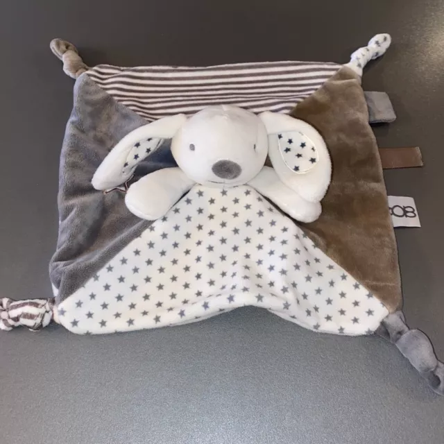 Doudou Lapin Chien Blanc Marron Obaibi Okaidi