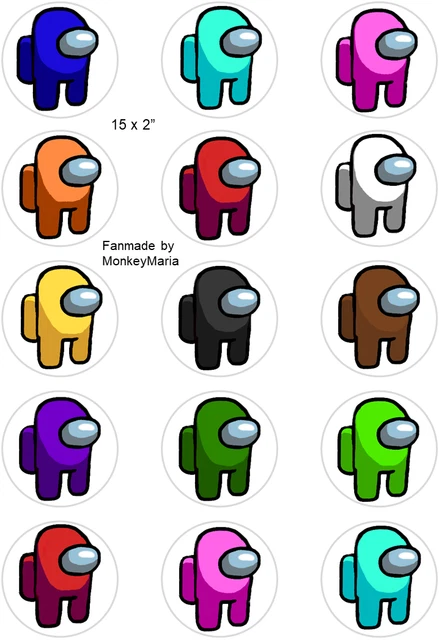 AMONG US; FANMADE; Cupcake Topper Circles -1.5",2",2.5",3" £2.80 - PicClick  UK
