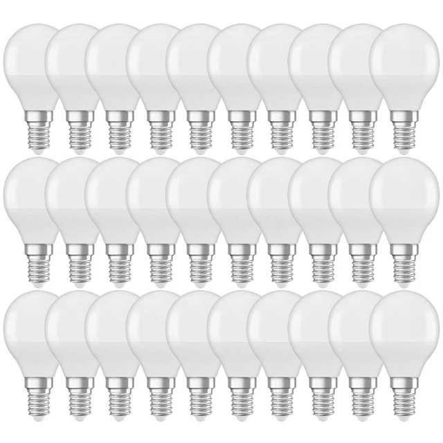 30 x Osram LED Tropfen 5,5W = 40W E14 matt 470lm 840 Neutralweiß 4000K UVP 59€