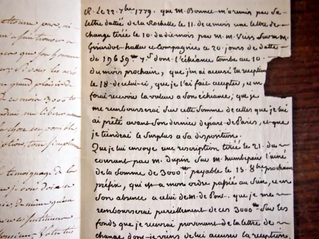 1777 lettre autographe de Marie louis LESCURE pere du celebre chef vendeen 3