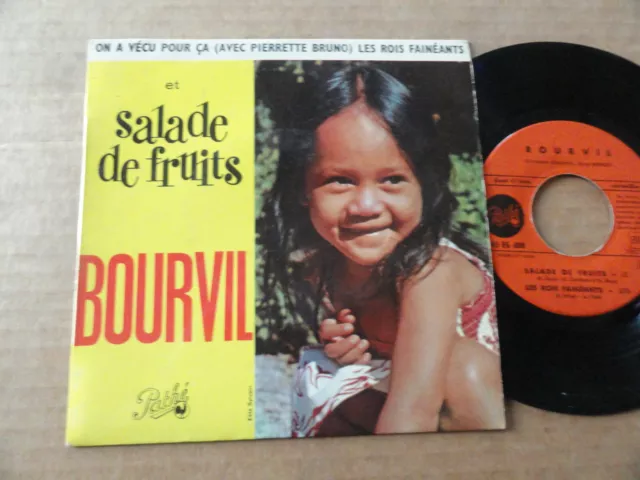 Disque 45T Avec Languette De Bourvil  " Salade De Fruits "