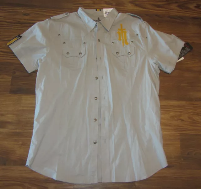 Nostic Mens Short-Sleeve Button-Down Shirt, Stand Along, Size XL, NEW, Reg $55