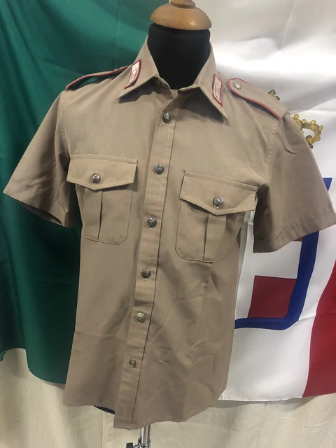 Camicia Per Uniforme Estiva Kaky Carabinier Nuova Con Alamari Anni 80