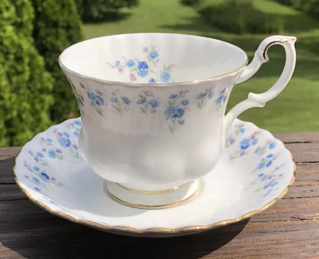 ROYAL ALBERT Tea Cup and Saucer MEMORY LANE Floral. Made In England.
