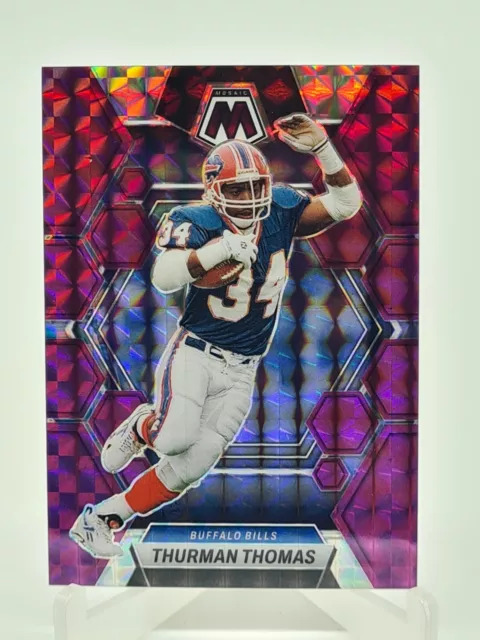 Thurman Thomas 2023 Panini Mosaic Purple Prizm 39/49 #27 Buffalo Bills HOF