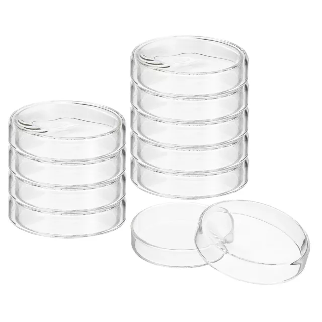 75mm High Borosilicate Glass Petri Dishes with Lids, 10 Pack Petri Plates