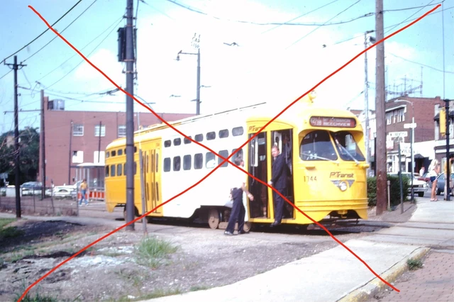 Original 1978 PAT Dormont PCC Trolley Car Pittsburgh Slide 9545