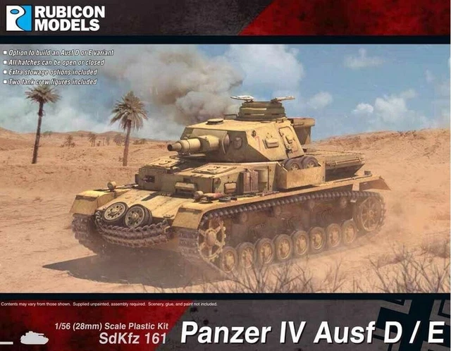 RUBICON MODELS 280076 1/56 Scale Panzer Iv Ausf D/E Plastic Model Kit £ ...