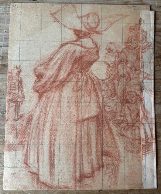 Dessin Art Nu Féminin - Sanguine Fusain - Étude De Femme Belle Et Sensuelle