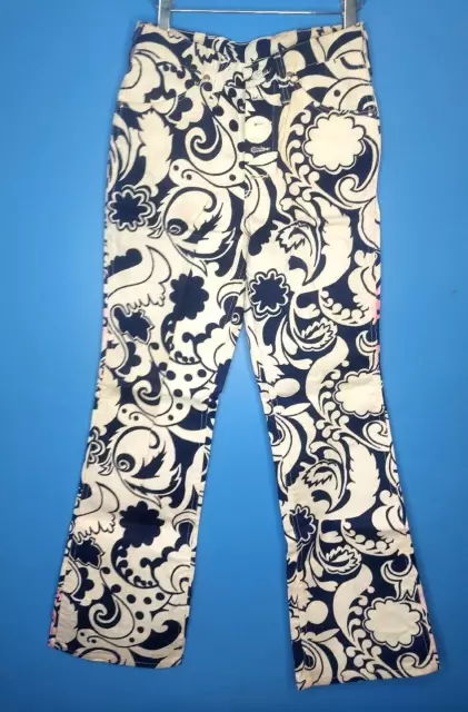 Vintage Wrangler Girl's Abstract Floral Print Bell Bottom Flared Pants Jeans Vintage Wrangler Girl's Abstract Floral Print Bell Bottom Flared Pants Jeans