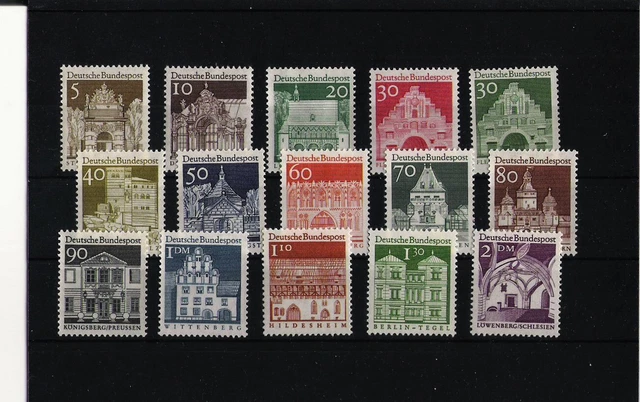 Bund Dauerserie „ Deutsche Bauwerke “ Großformat Mi – Nr. 489 – 503 postfrisch