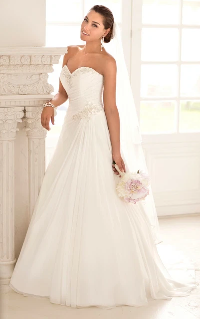 UK STOCK FABULOUS Chiffon Wedding Dress Size 8 10 12 14 16 18 20 22 Custom  Made £129.99