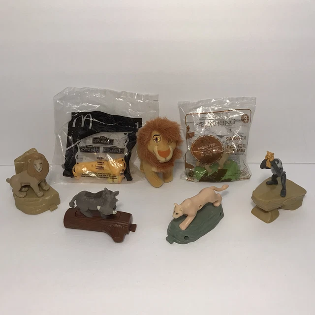 Lot of 7 McDonald's Meal Disney Toys: Lion King,  Lion King 1 1/2, Lion King II