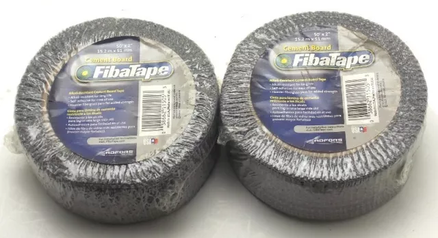 Two ST GOBAIN ADFORS Fibatape  2" Wide 50' Long Grey Cement Board Tape NEW