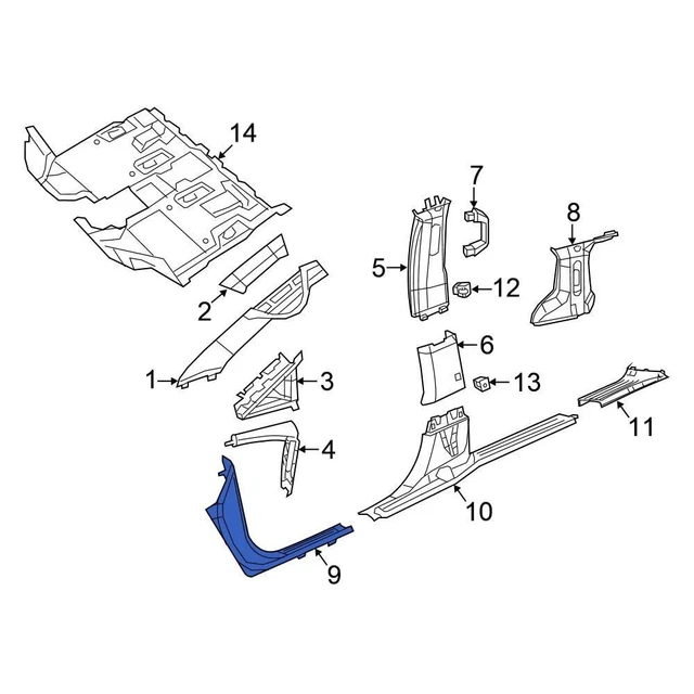 For Chrysler Pacifica 2017-2021 Chrysler 5RH86PD2AF Center Right Door Sill Plate