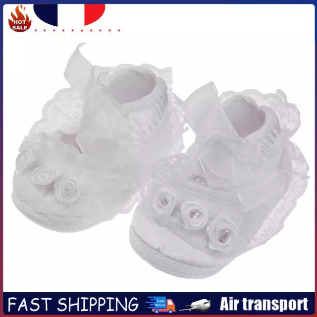 Baby Girls Shoes Soft Anti-Slip Flower First Walkers(White 12CM) FR