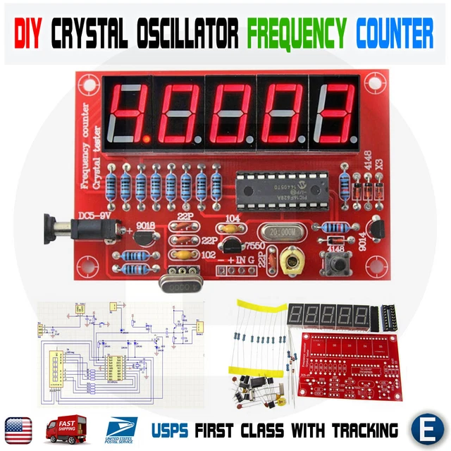 DIY KIT RF 1Hz50MHz Crystal Oscillator Frequency Counter Meter Digital
