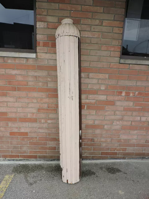 Massive Antique Fluted Oak Antique Newel Post 7' 2 (86" Tall X 13" Diameter)