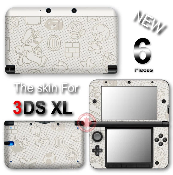 3ds Cover Sticker SUPER MARIO WHITE Edition Luigi Skin Sticker Decal Cover for Original ...