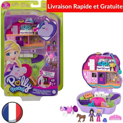 Polly Pocket Coffret Univers La nuit en Forêt du Hibou avec mini-figurines Polly et Shani autocollants et surprises édition 2020 GKJ47 jouet enfant 