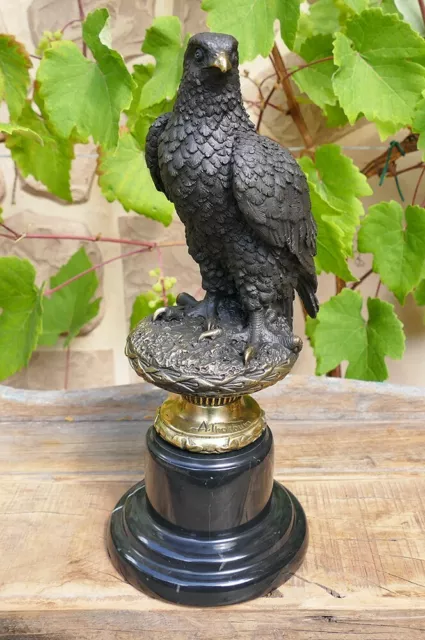 echte BRONZE Adler Greifvogel Bronzeskulptur Bronzefigur Statue Figur Deko 2