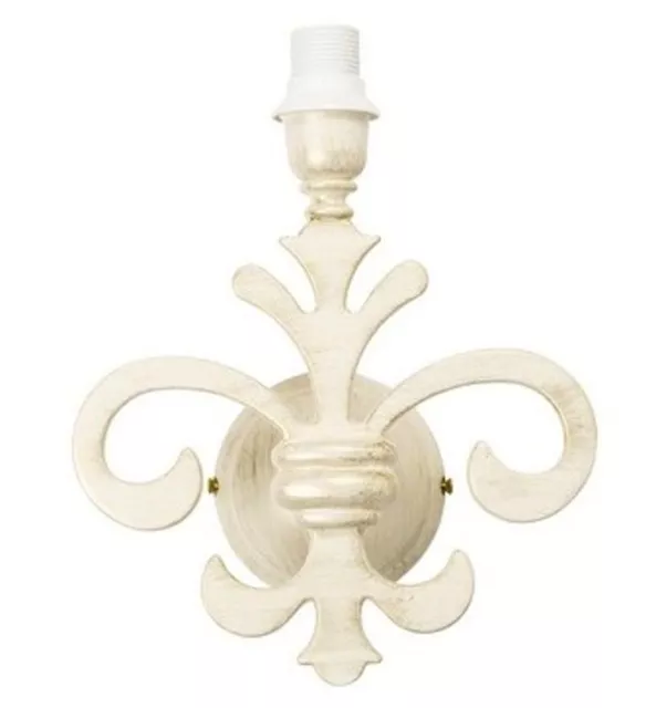 Applique Lampada da parete con GIGLIO FIORENTINO in ottone  bianco ANTICATO