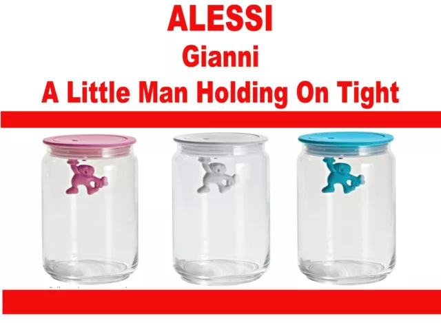 ALESSI Gianni. A Little Man Holding On Tight Jar AMDR05 FREE UK DELIVERY