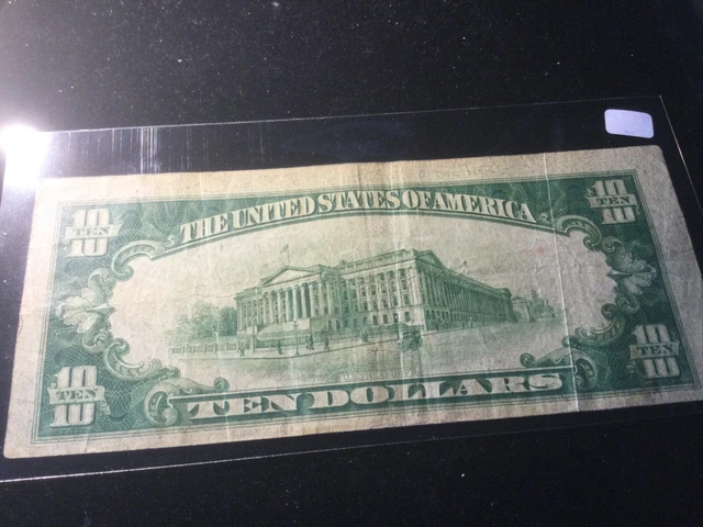 1934 $10 TEN DOLLAR SILVER CERTIFICATE BLUE SEAL NOTE A28186339A Washington DC 2