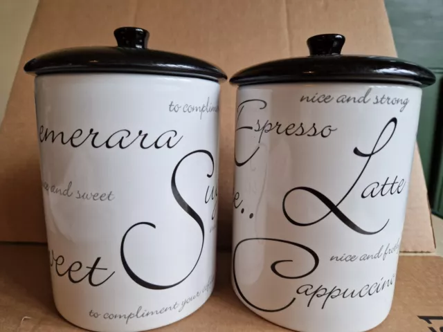 Price & Kensington  Coffee & Sugar Script White Container