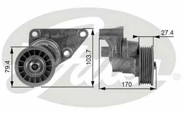 GATES Galet tendeur (courroie d'accessoire) pour CHEVROLET TAHOE T38158