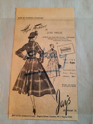 Vintage Aquascutum Print Adverts c.1952 Fashion 100 Regent Street London Woman 
