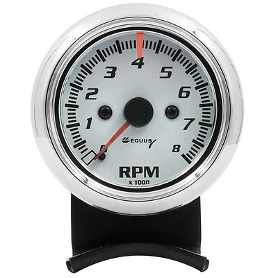 Equus 2-1/2 Dia Tachometer 8000 RPM White Dial - E5076