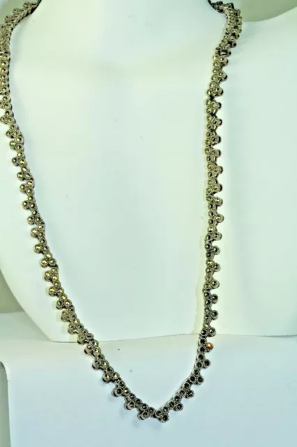 Vintage 1990'S Judith Jack Sterling Silver Marcasite 16 Inch Necklace