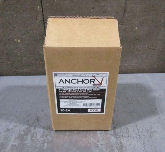Anchor 6S58 Box of 10 6" Stringer Bead Knot Wire Wheel Carbon Steel