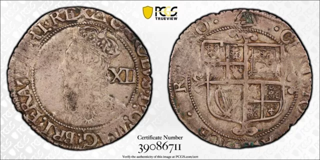 Silver 1639-40 England Great Britain Shilling S-2799 Charles I | PCGS VF35