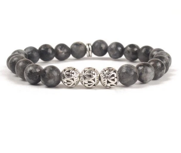 8mm Frosted obsidian Bracelets Bead Chakas Monk yoga Stretchy Reiki Gemstone