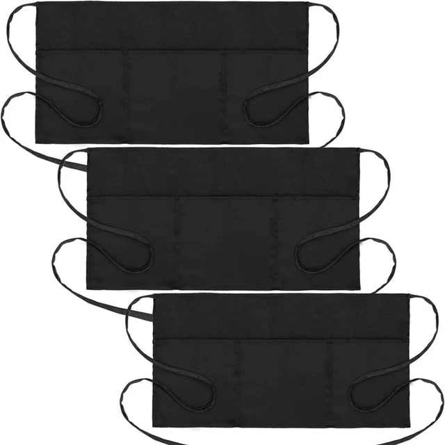 POLYESTER TABLIER DE serveuse Noir Demi tablier de serveur Hommes Femmes EUR 11,69 - PicClick FR