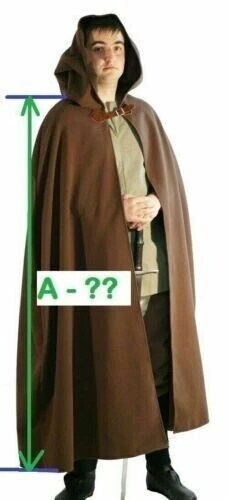 Medieval-Richman-Sca-Larp-Cosplay-Hobbit-Jedi Lavable Melton Long Cape Capuche