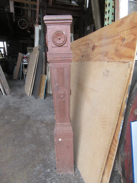 ~ Antique Carved Oak Newel Post ~ 47.5 Inches Tall ~  Architectural Salvage ~ 3