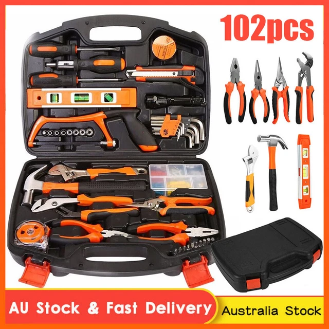 102pcs Mechanic Tool Kit Portable Metal Tool Box for Auto Repair Home Repair