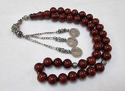 HQ Handmade Sandalous Bakelite Islamic Prayer Rosary 35 Beads Tasbih #MTH012 4