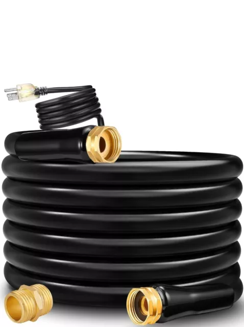 25 Ft Heated Drinking Fresh Water Hose – Watering Line Freeze Protection Withsta