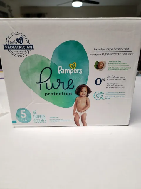 Pampers Pure Protection Diapers Size 5 (27+ lbs) 48 Diapers