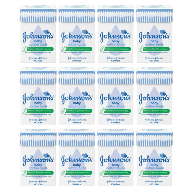 Johnson's Baby 100 Cotton Buds Each - Pack of 12
