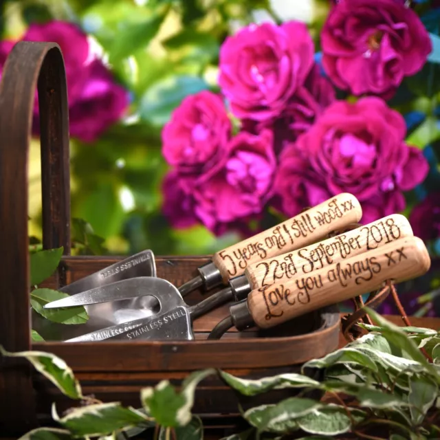 Personalised Garden Hand Tool Set Gift for 5th wedding anniversary