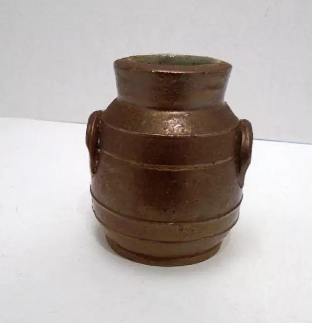 Salesman sample mini stoneware mini  crock HTF Rare STAMPED ocp.use?