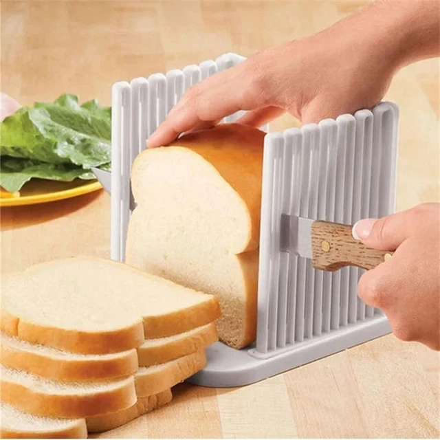 ADJUSTABLE BREAD SLICER Guide Foldable Bread Cutter for Homemade Bread ...