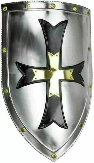 Medieval Knight heater shield SCA LARP  18guage Battle Armor Replica Engraved