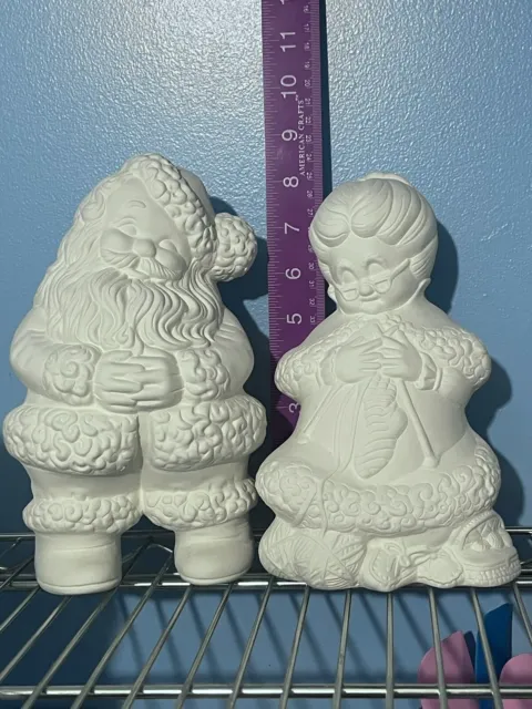 Ready To Paint Ceramic Bisque, Mr. And Mrs Santa Claus