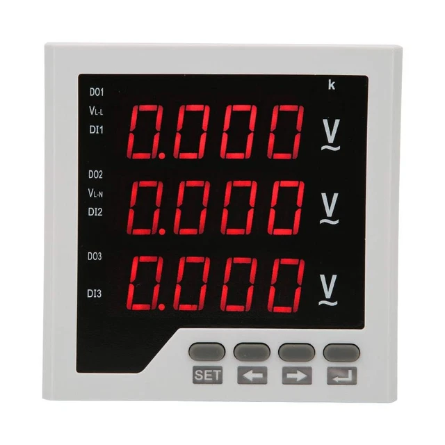 3 Phase Voltage Meter AC 450V, DTM-AV96 Digital Voltmeter 1999 LED Display Panel